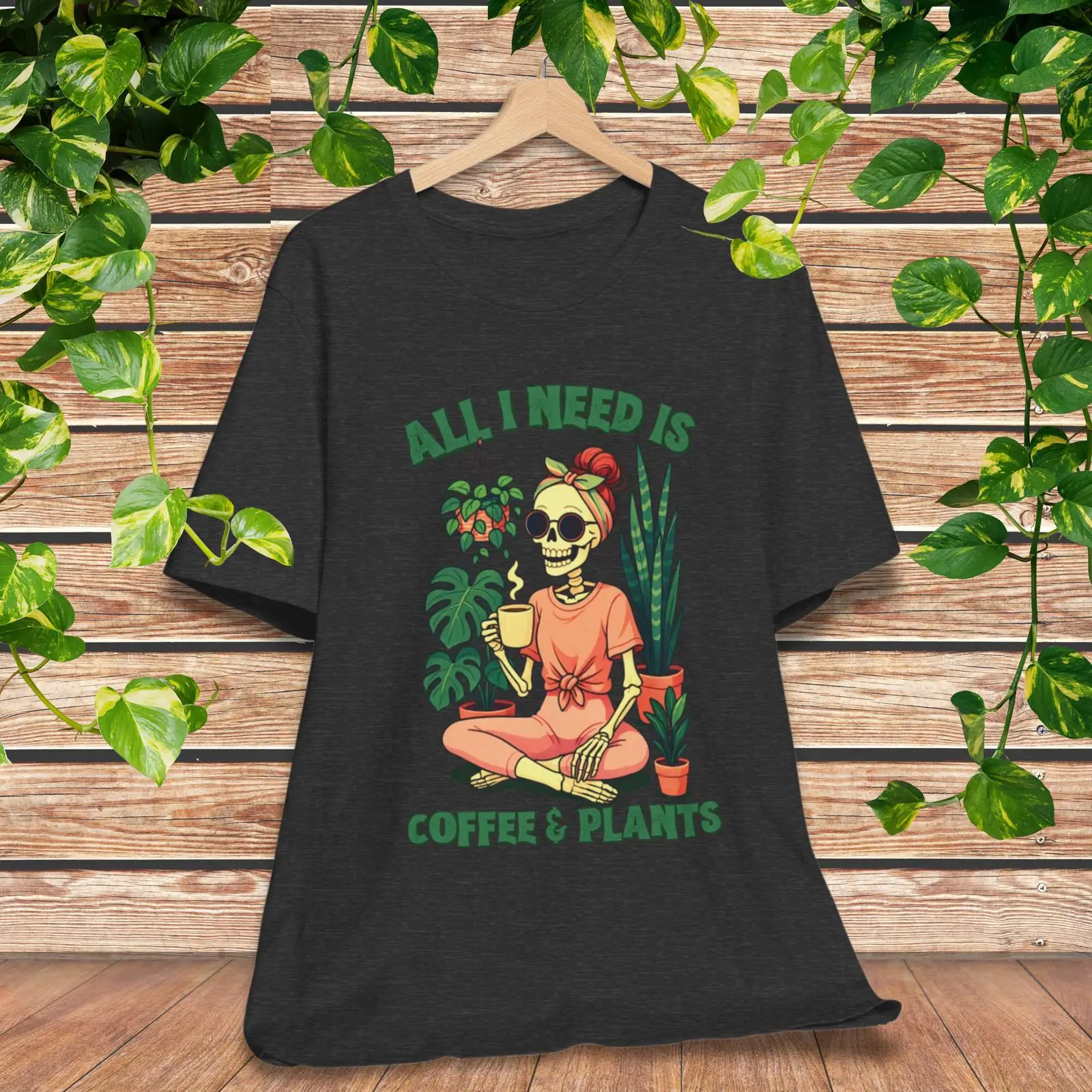 Funny Skeleton T Shirt for Cof - Plant Parent Shirt 评论和价格